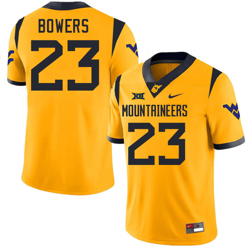 Cyncir Bowers WVU Jersey,West Virginia Mountaineers #23 Cyncir Bowers Jersey Youth College-Gold